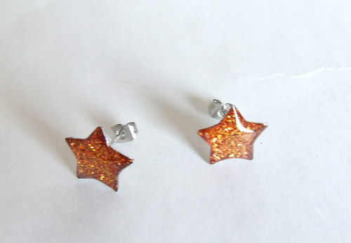 Hvězdičky Fire opal chirurgická ocel — foto 1