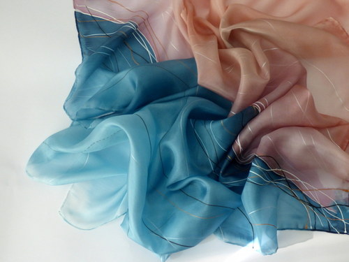 Linka-hodvábná šatka 90x90cm — foto 1