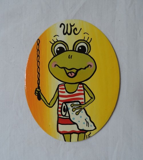 Cedulka na dveře-žabka-wc