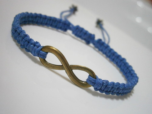Infinity náramek - modrý (macramé) — foto 1
