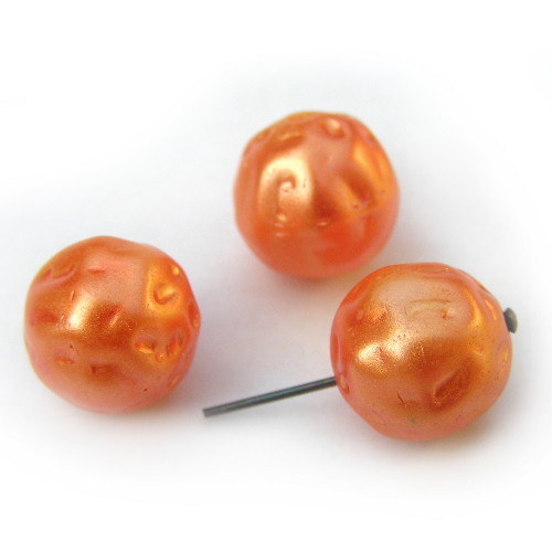 12 mm Šišaté koule perle oranžové