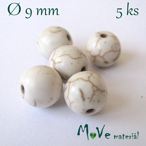 Korálky howlit 9mm, 5ks — foto 1