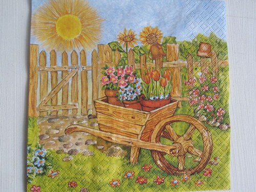 Ubrousek na decoupage Letní zahrada, 1ks