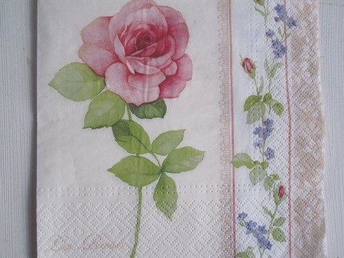 Ubrousek na decoupage La rose, 1ks