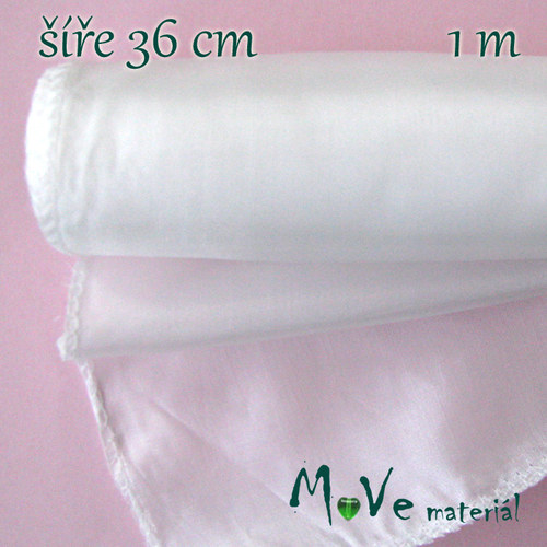 Umělé hedvábí - polyester š.36 cm/ 1m, bílé — foto 1