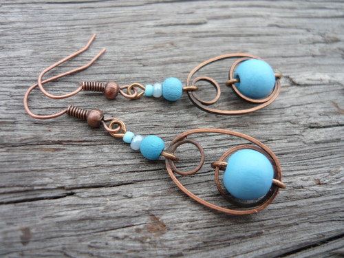Náušnice Light blue orient — foto 1