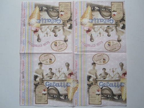 Ubrousek na decoupage Zmrzlináři, 1ks