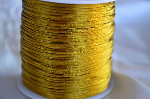 Šnúrka saténová zlatá, 1mm