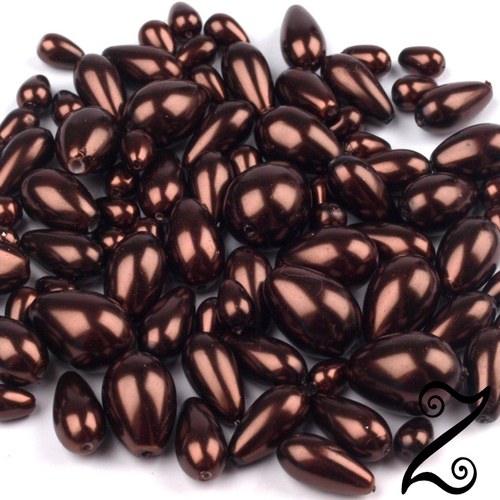 Voskované kapky, hnědá tmavá, MIX (50g)