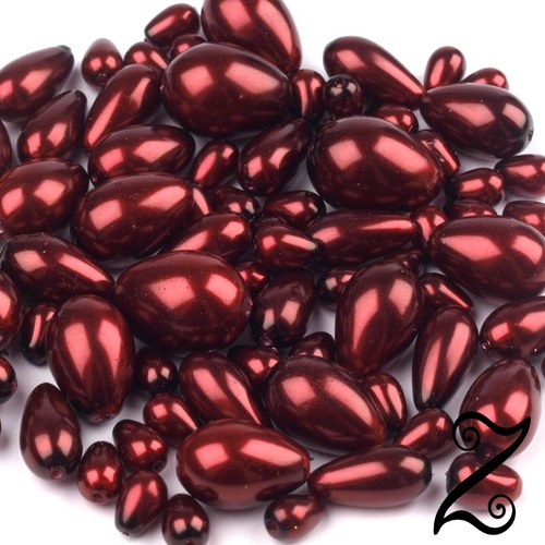 Voskované kapky, bordó, MIX (50g) — foto 1