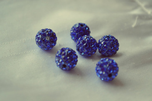 Shamballa korálka CZ krystal kráľovská modrá, 8mm