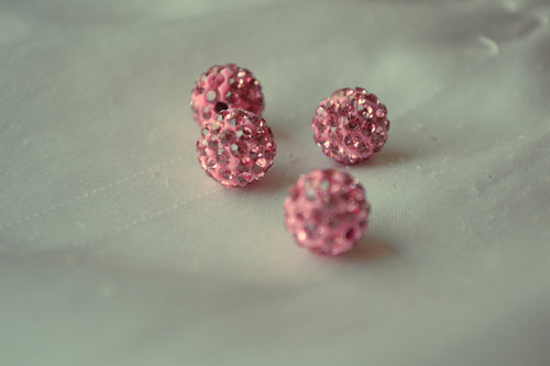 Shamballa korálka CZ krystal svetloružová 8mm