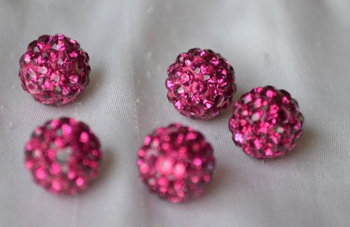 Shamballa korálka CZ krystal fuchsia, 8mm