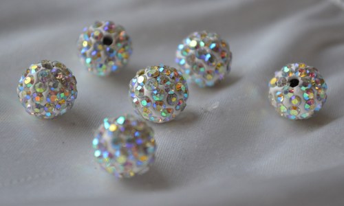 Shamballa korálka CZ krystal AB, 8mm