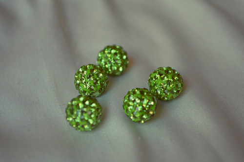 Shamballa korálka CZ krystal peridot, 8mm