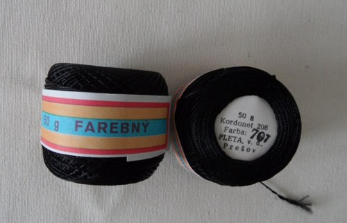 Kordonet lesklá 50g. černá — foto 1
