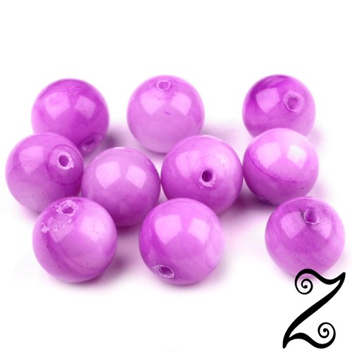 Korálky perleťové, fialová, 7 mm (5ks)
