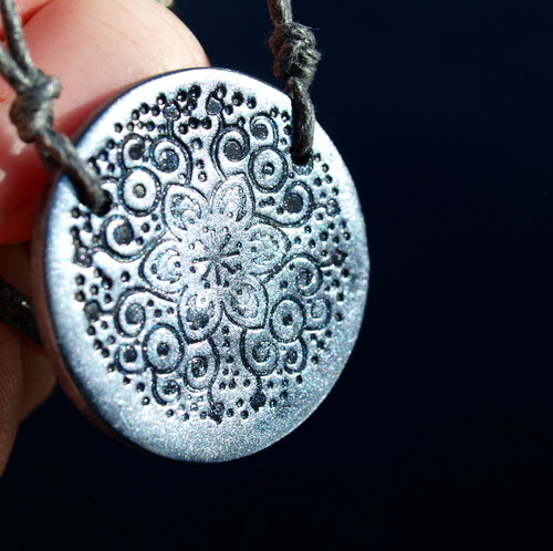 Náhrdelník - ornament stříbrný — foto 1