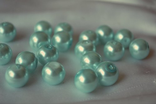Perly sklenené tyrkysové, 8mm