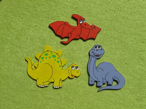 Dřevěná dekorace k písmenkům - dinosauři