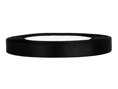 Stuha saténová 6 mm 25 M ČERNÁ