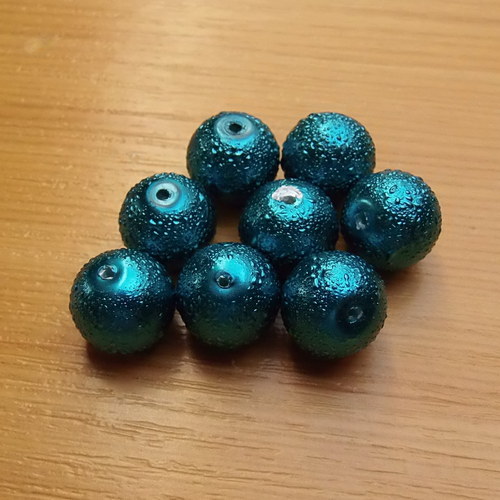 Voskované perly - vroubkované - 12mm