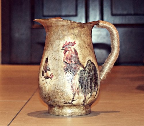 Nerezový džbán shabby chic — foto 1