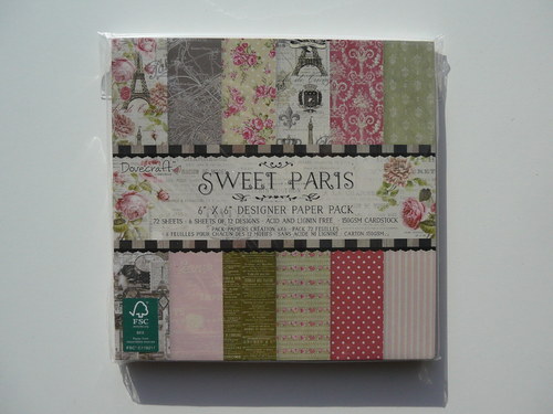 Papíry Sweet Paris, 15,2x15,2 cm, 72 ks