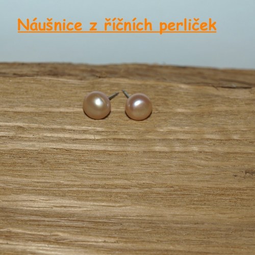 Náušnice "Peach dream" z říčních perliček — foto 1