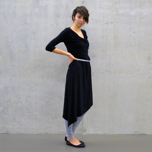 Šaty ASYMMETRIC- black — foto 1