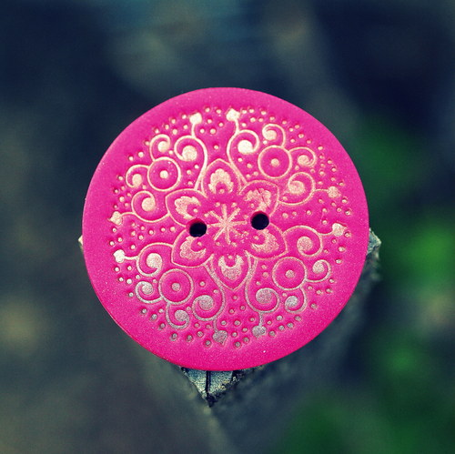 Knoflík - ornament růžovostříbrný — foto 1