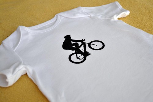 Dětské body s černým cyklistou