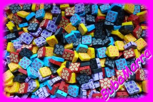 PODZIMÍ AKCE~ 50ks ~ FIMO KORÁLKY ~ 14x14mm ~ mix