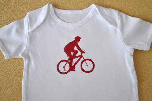 Dětské body s červeným cyklistou