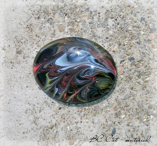 Skleněný kabošon: Ovál: 40x30 mm — foto 1