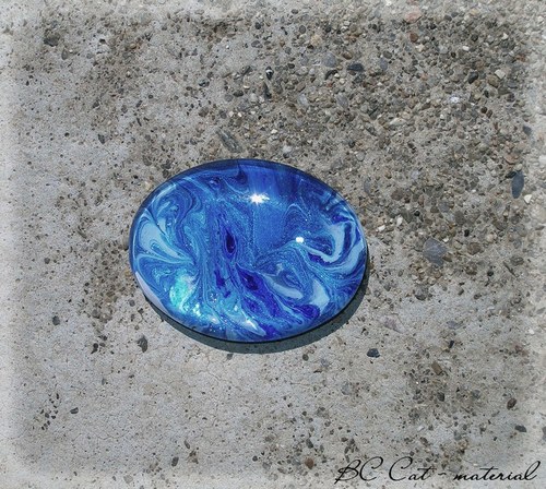Skleněný kabošon: Ovál: 40x30 mm — foto 1