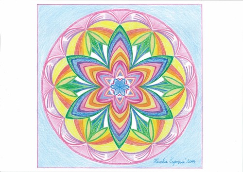 Mandala - Vánoční hvězda-modrá