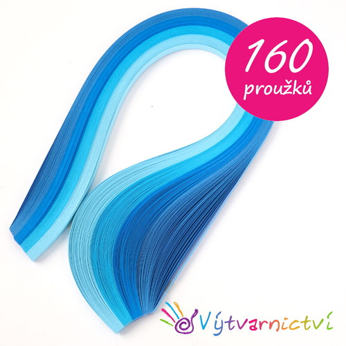 Modrá sada papírových proužků na quilling — foto 1