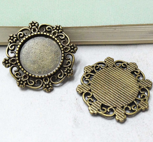 Akce!Přívěsek s lůžkem Ø14mm/Starobronz/1ks
