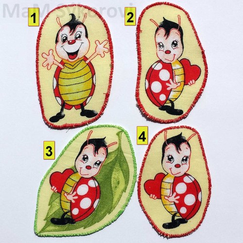 Nažehlovací záplaty berušky velké č. 1,3,4