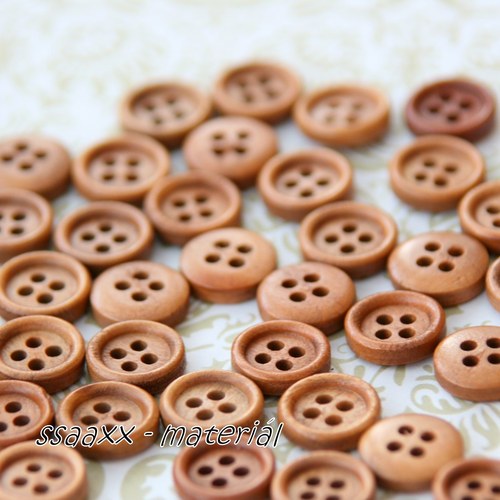 Dřevěný MINI ~ 9mm ~ 5 ks ~ hnědý — foto 1