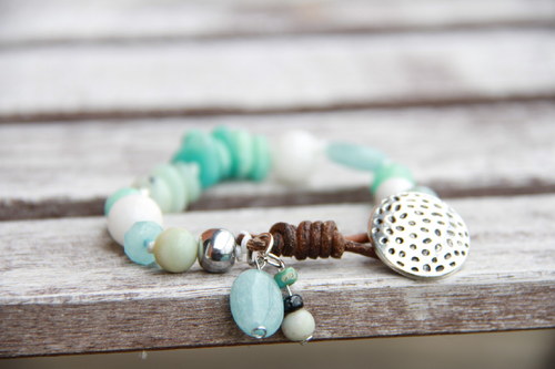 Boho náramok-aqua. — foto 1