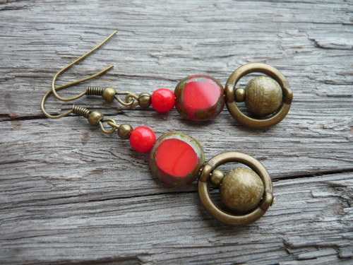 Náušnice Orient red — foto 1