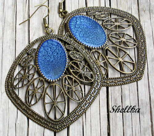 Náušnice ,,BLUE ORNAMENTS,, — foto 1