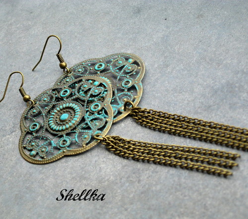 Náušnice ,,TURQUOISE FILIGREE,, — foto 1