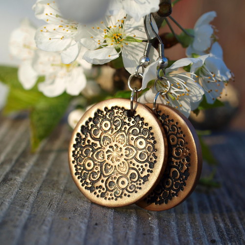 Náušnice - ornament bronzový — foto 1