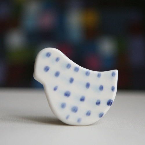 Modré z nebe (porcelánová brož) — foto 1