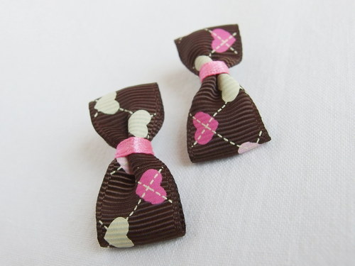Mini sponky 2ks - hnědá se srdíčky — foto 1