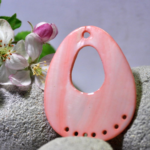 PER925 Perleť ovál - pink - obří 55x43 mm