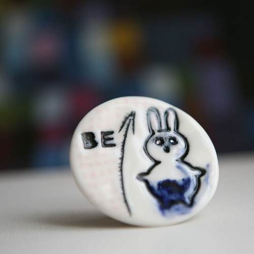 Be my Karel.... (porcelánová brož) — foto 1